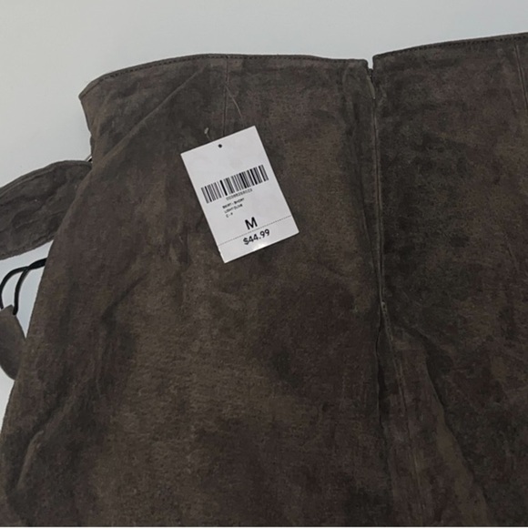 Forever 21 olive green suede leather studded mini wrap skirt | Medium | NWT - Picture 7 of 7